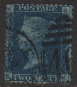 30 SG 46 Plate 13 2d Blue B-K (BL-17)
