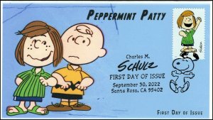 22-302, 2022 ,Charles M Schulz, Pictorial Postmark, First Day Cover, Peanuts, Pe