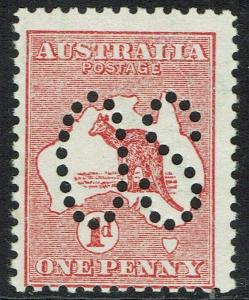 AUSTRALIA 1913 KANGAROO LARGE OS 1D  DIE I MNH ** VARIETY WHITE SCRATCH 