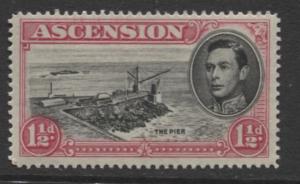 ASCENSION- Scott 42A - The Pier -1949 - MNH - Single 1.1/2d Stamp