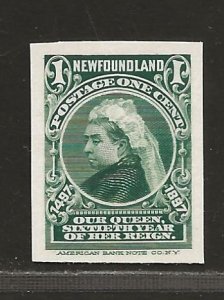 NEWFOUNDLAND  SC# 61P  CARD PROOF VF