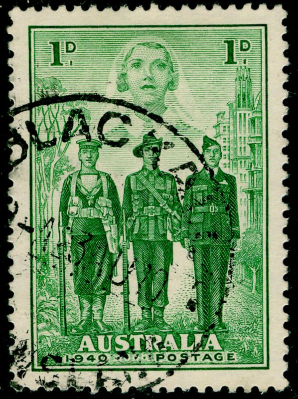 AUSTRALIA SG196, 1d green, FINE USED. 