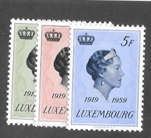 1959  Charlotte Ascension to Throne  40th     MNH    Sc# 346-348