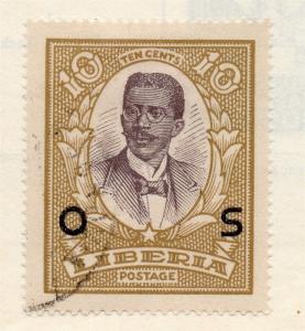 Liberia 1920s Officials Early Issue Fine Used 10c. Optd 151468