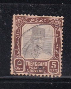 Malaya Tremgganu 1921 Sc 25 5c gray & brown Used