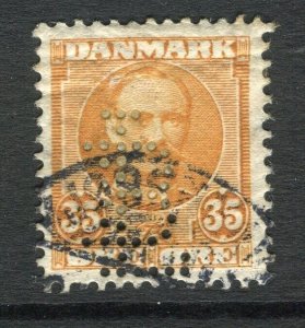 DENMARK; 1907 early Frederik issue fine used Shade of 35c. value perfin