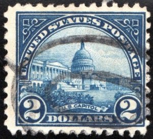 SC#572 $2.00 U.S. Capitol Single (1923) Used