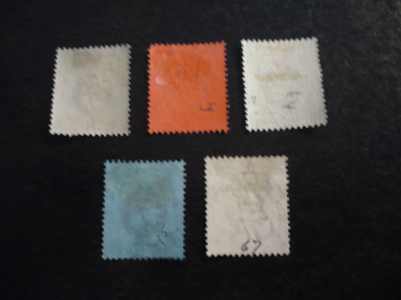 Stamps - Hong Kong - Scott# 71,73,75,76,78 - Used Part Set of 5 Stamps