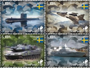 Lithuania 2024 Baltic NATO sea Sweden tank submarine warship plane BeePost set