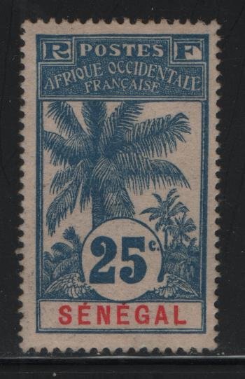 SENEGAL, 64, HINGED, 1906, STAMPS OF 1892 SURCHARGED