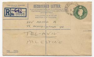 Great Britain H&G I-C3 3A Registered Letter Field Post to Palestine May 4, 1946