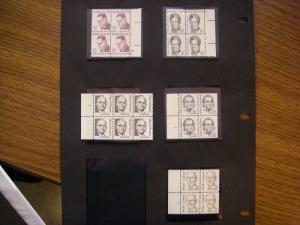 Scott 1844-1869, Great Americans, Complete Plate Blocks of 4 or 6, MNH Beauties