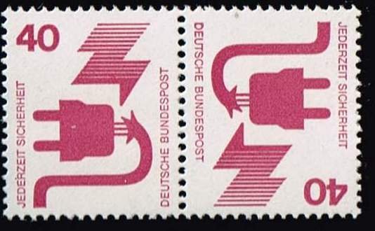 Germany 1971 Sc.#1079 MNH tête-bêche pair of booklet sheet,  Accident Prevention