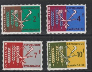 Rwanda # 23-26,  Freedom From Hunger, Mint NH, 1/2 Cat