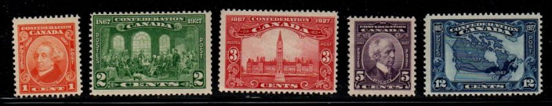 Canada Sc 141-45 1927 60th Anniversary Confederation stamp set mint