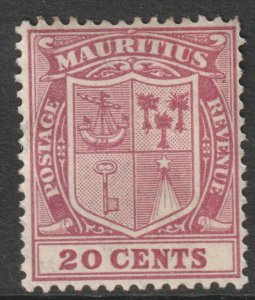 Mauritius Scott 178 - SG221, 1921 Arms 20c MH*