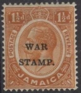 Jamaica MR8 (mh, pencil mark) 1½p George V, orange (1917)