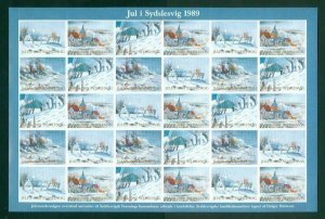 Denmark. Southslesvig Christmas Sheet 1989 Mnh, Folded. Winter In Southslesvig.