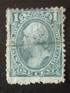 US #RB11b Used 1c Green Revenue Stamp VF 1875