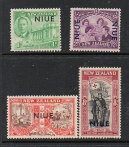Niue Sc 90-93 1946 Peace stamp set  NIUE overprints mint NH