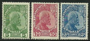 Liechtenstein # 1-3, Mint Hinge.