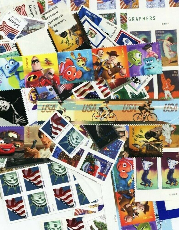 100 Mint Usable Forever Stamps - Selling at LESS than Face Value of $55.00 ***