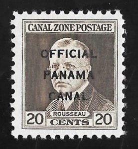 CANAL ZONE #O6 Rousseau 20 cents Stamp Unused OG LH F-VF