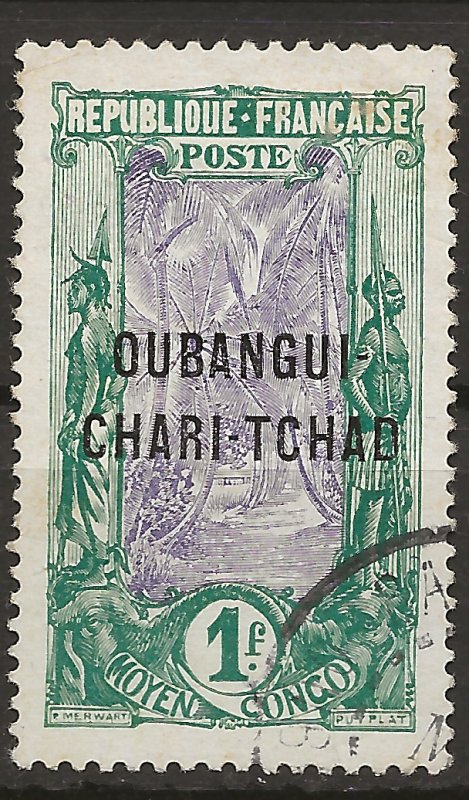 Ubangi-Chari-Chad 20 Used VF 1915 SCV $14.00 (jr)