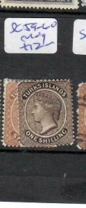 TURKS ISLAND (P1602B) QV 6D, 1/-   SG 59-60    MOG 