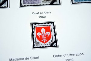 COLOR PRINTED FRANCE 1941-1965 STAMP ALBUM PAGES (55 illustrated pages)