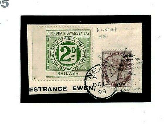 GB WALES RAILWAY LETTER STAMP *Rhondda & Swansea Bay Ry* First Issue 1898 R95