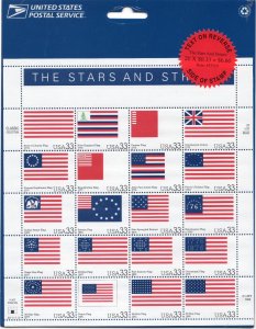 Scott #3403 The Stars And Stripes Sheet of 20 Flag Stamps - Sealed Blue