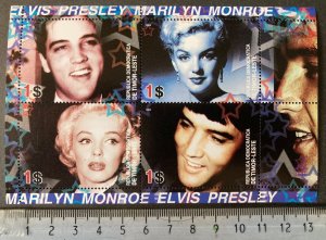 Timor Leste 2004 marilyn monroe elvis presley music cinema m/sheet MNH #1 