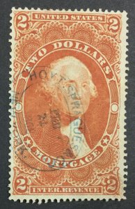 MOMEN: US STAMPS #R82c REVENUE HANDSTAMP LOT #41513