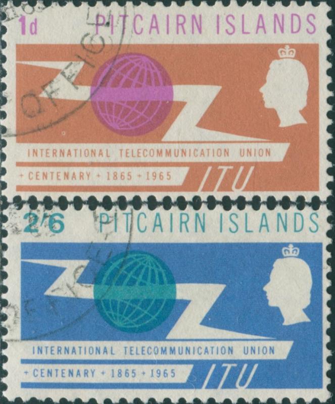 Pitcairn Islands 1965 SG49-50 ITU emblem set FU