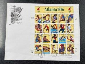 FDC 3068 Atlanta 1996 - Games On ArtCraft Cover