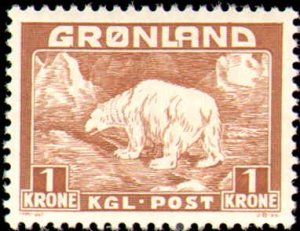 Greenland #7-9, Incomplete Set(3), High Value, 1938-1944, Never Hinged