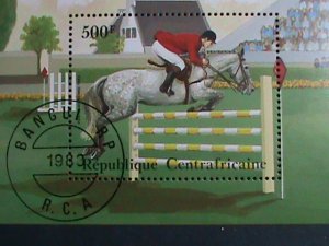 CENTRAL AFRICA-1983- OLYMPIC -HORSE RIDING- CTO S/S VERY FINE PLEASE WATCH