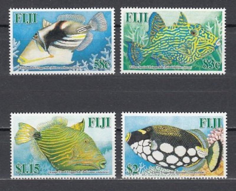Fiji Trigger Fish 4v SG#1263-1266 CV£20+