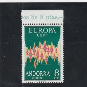 Andorra (Spanish Administration)  Scott#  62  MNH  (1972 Europa)