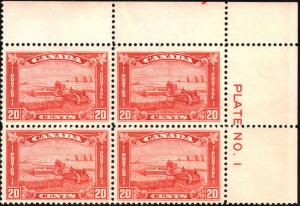 CANADA 175 Plate Block VF NG  (40318) 