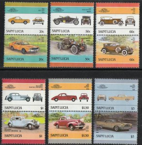 St. Lucia MNH 850-5 Pairs Automobiles 1983 SCV 3.50