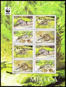 Vietnam WWF Fishing Cat Sheetlet of 2 sets SPECIMEN overprint