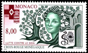 Monaco #1926-1927, Complete Set(2), 1994, Medical, Red Cross, Never Hinged