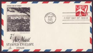 #UC34 Red Jet Airmail Envelope FDC (Artcraft)