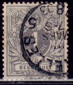 Belgium, 1884, Lying Lion, 1c, sc#50, used