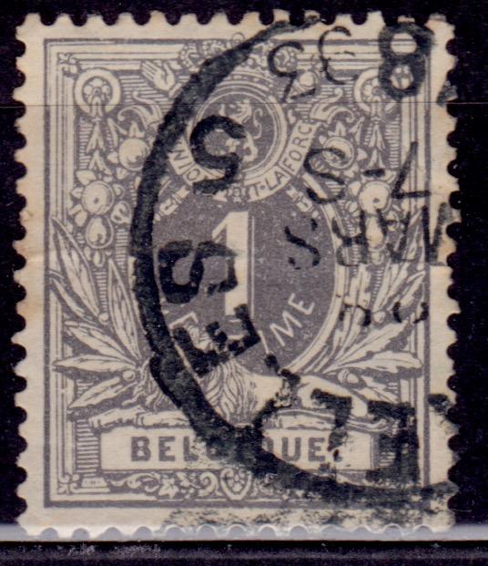 Belgium, 1884, Lying Lion, 1c, sc#50, used