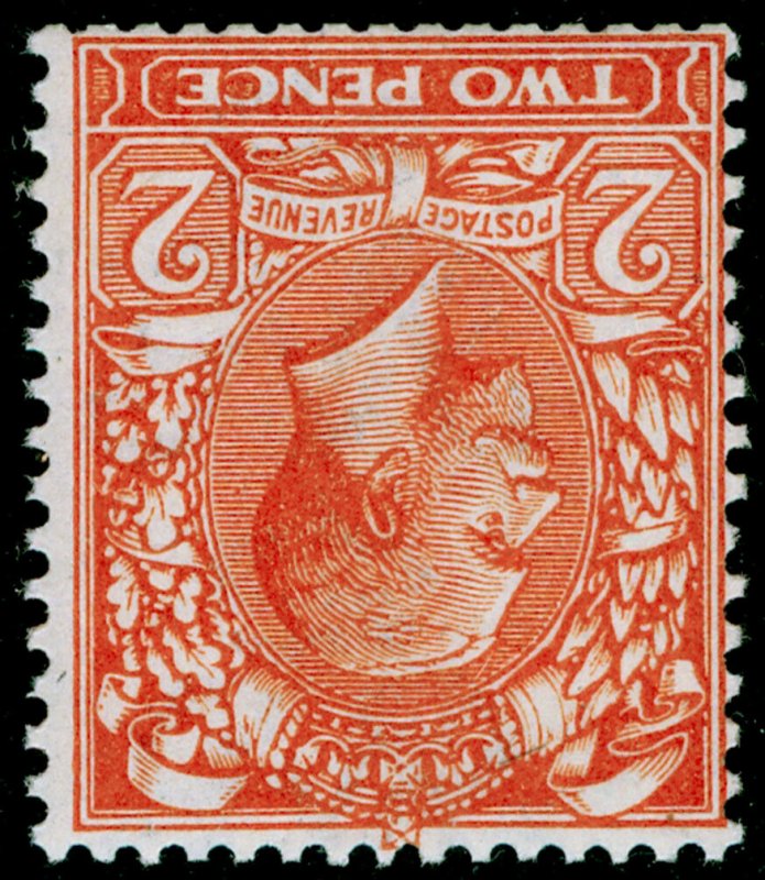 SG369Wi, 2d brt orange, DIE II, NH MINT. Cat £22. WMK INVERTED.