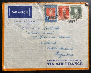 1935 Buenos Aires Argentina Airmail Cover To Wallsend England  Via Air France