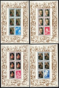 Gambia 400th Birth of Rubens 4v Full Sheets 1977 MNH SG#388-391